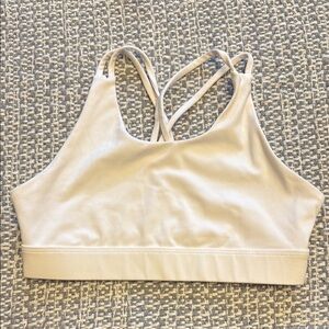 White Strappy Back Sports Bra - Girls size medium no tag